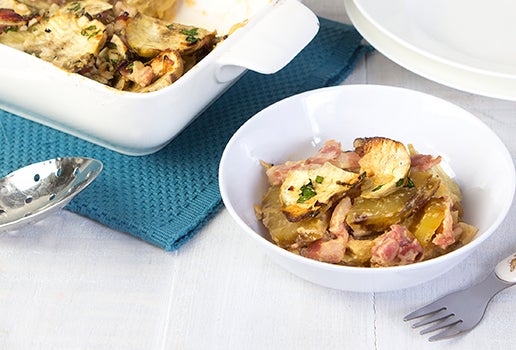 Kumara and Bacon Bake