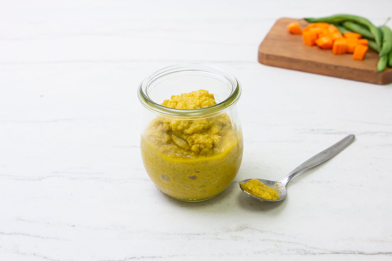 Poached Chicken with Carrots and Beans for 6 months